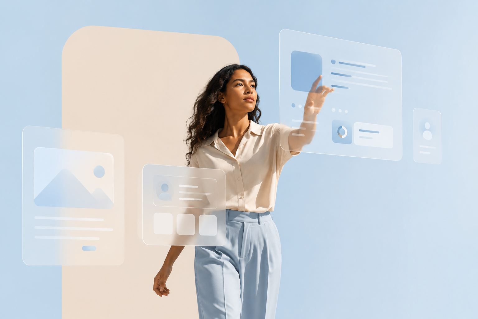 Interfaces futuristas em vidro